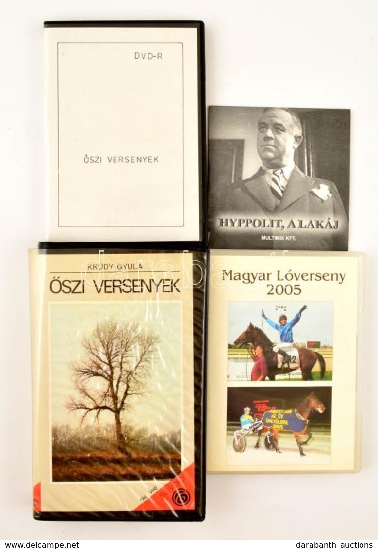 3 Db DVD-film: Hyppolit, A Lakáj; Őszi Versenyek; Magyar Lóverseny 2005 (dupla Lemez) + 1 Db Műsoros VHS-kazetta (Krúdy: - Altri & Non Classificati