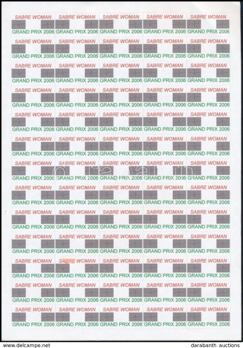 2006 Női Kardvívó Grand Prix öntapadós Levélzáró Teljes ív (65 Db) - Non Classificati