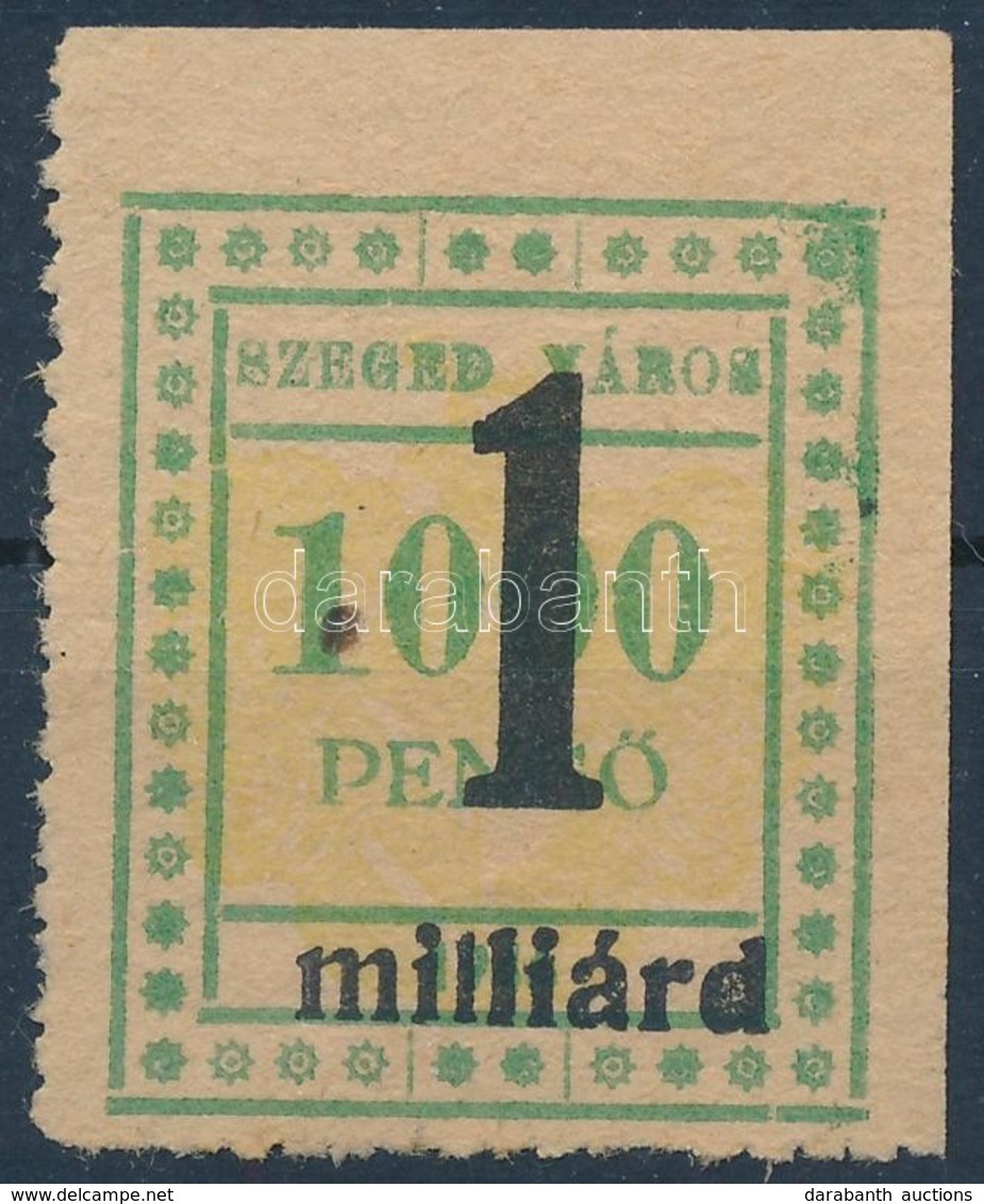 1946 Szeged Városi 1milliárdP/1.000P ívsarki Illetékbélyeg (4.500) - Ohne Zuordnung