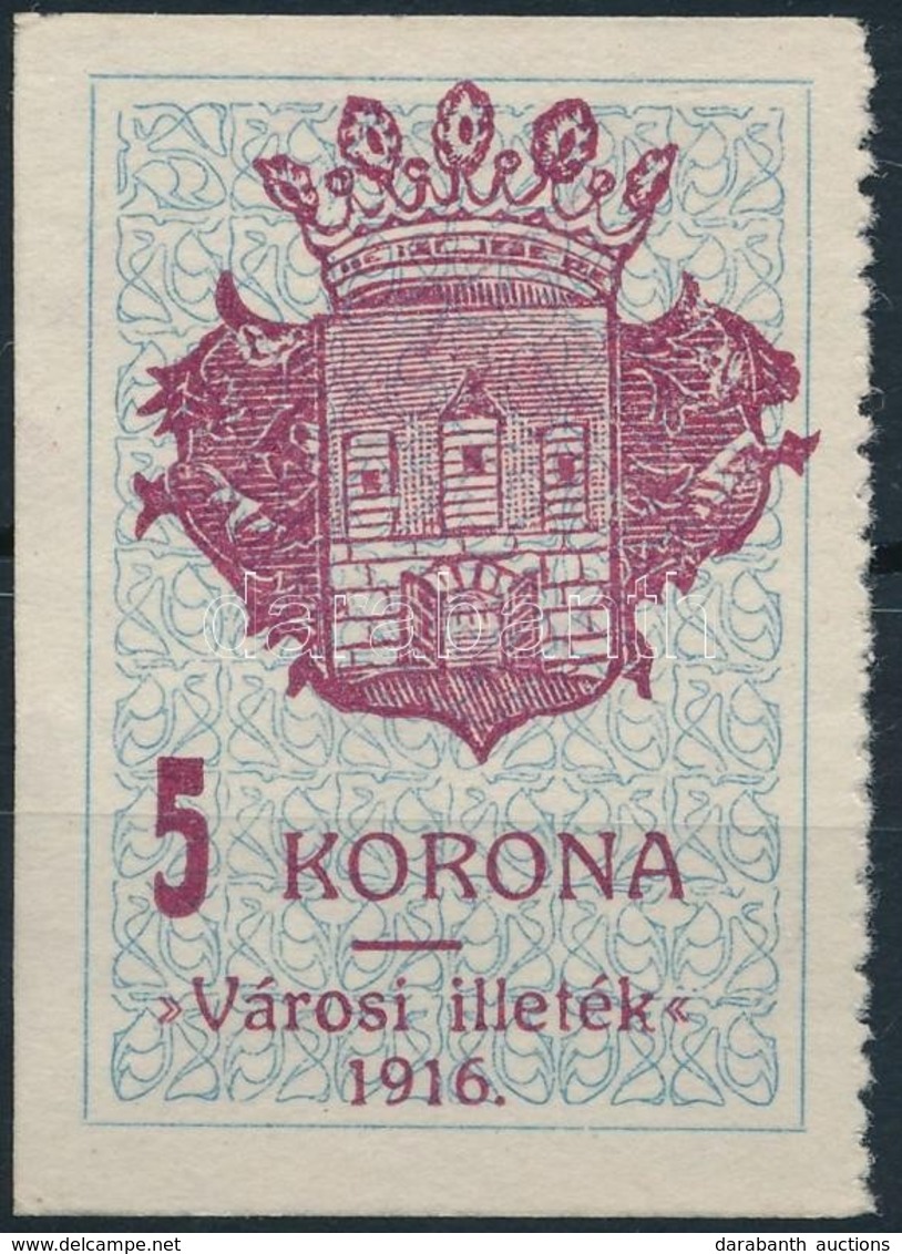 1916 Székesfehérvár Városi Illetékbélyeg 2 Sz. Három Oldalon Fogazatlan (15.000) - Non Classificati