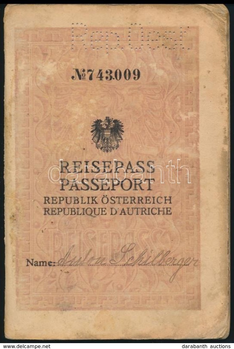 1929 Republik Österreich Fényképes útlevél / Passport - Non Classificati