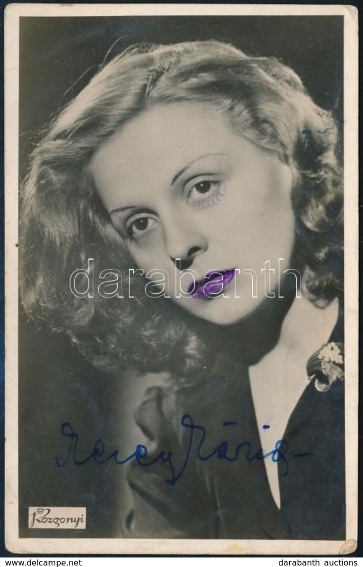 Mezey Mária (1909-1982) Színésznő Aláírása őt ábrázoló Fotólapon - Altri & Non Classificati