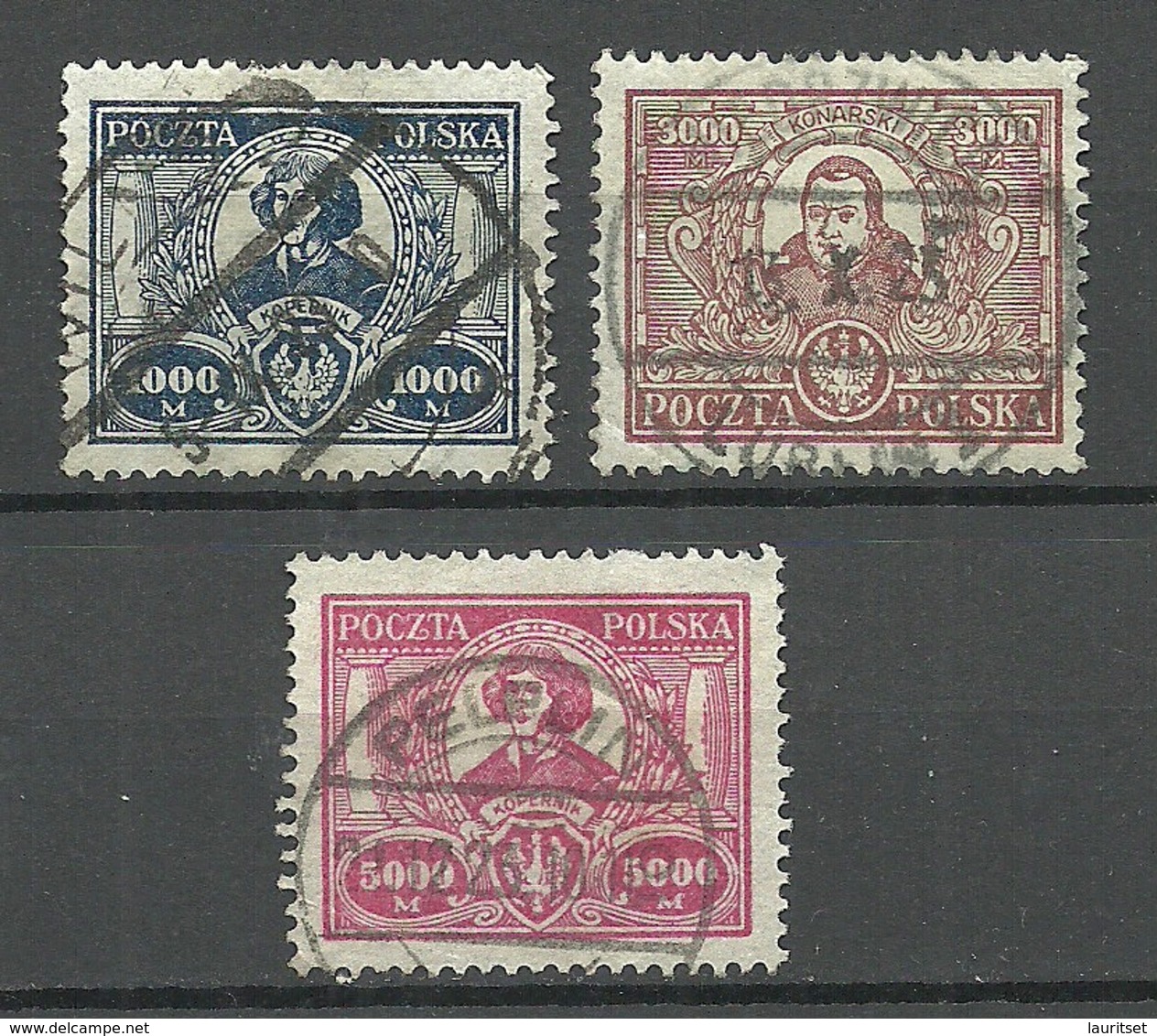 POLEN Poland 1923 Michel 182 - 184 Nikolaus Kopernikus Copernik O - Used Stamps