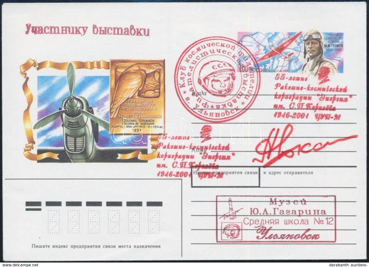 Alekszandr Kaleri (1956- ) Szovjet űrhajós Aláírása Emlékborítékon /
Signature Of Aleksandr Kaleri (1956- ) Soviet Astro - Altri & Non Classificati