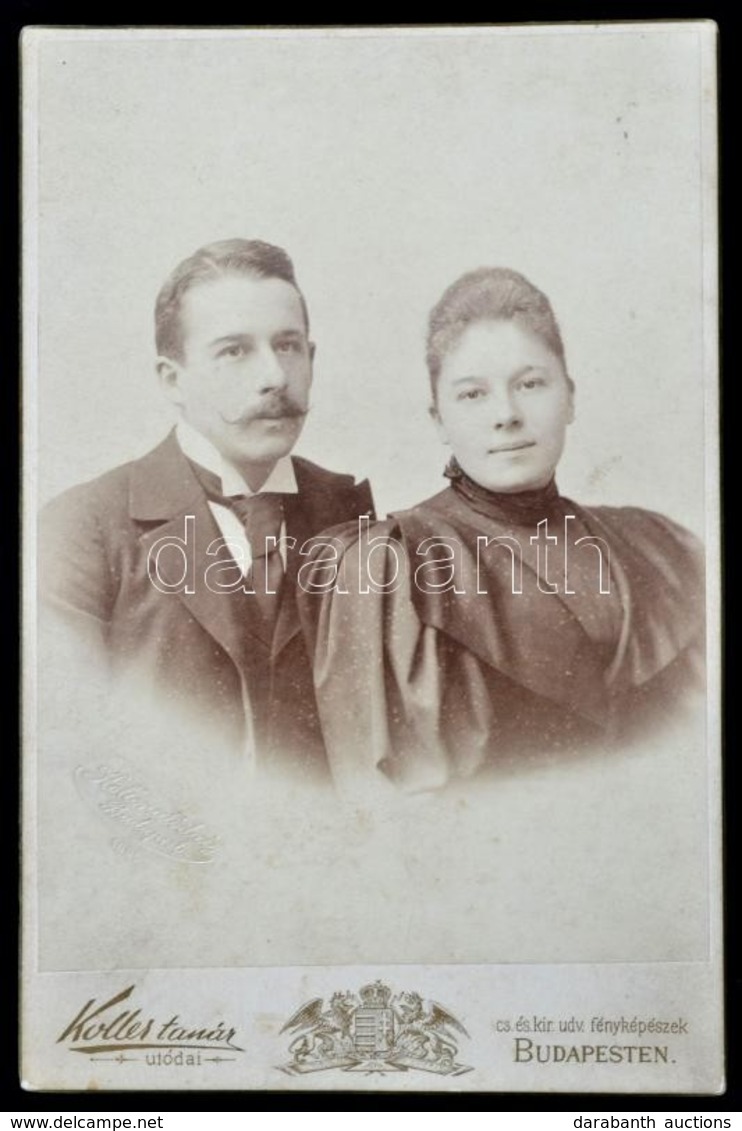 1895 Kunz József (1872-1923) Mérnök és Kunz Jenny (?-?) Keményhátú Fotója. Dr. Kuncz Jenő (1844-1926) ügyvéd, Jogfilozóf - Altri & Non Classificati