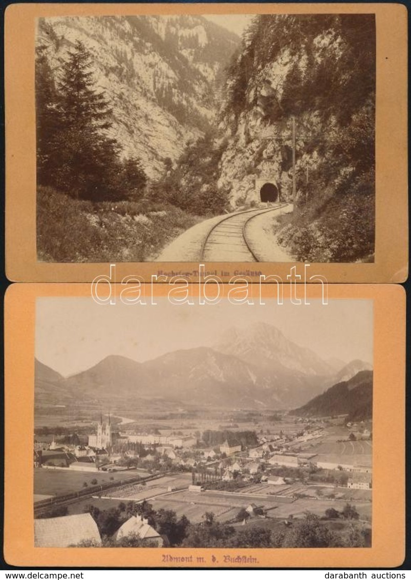 Cca 1910 Hochstegtunnel, Österreich + Buchstein, 2 Db Keményhátú Fotó, 11×16 Cm - Altri & Non Classificati