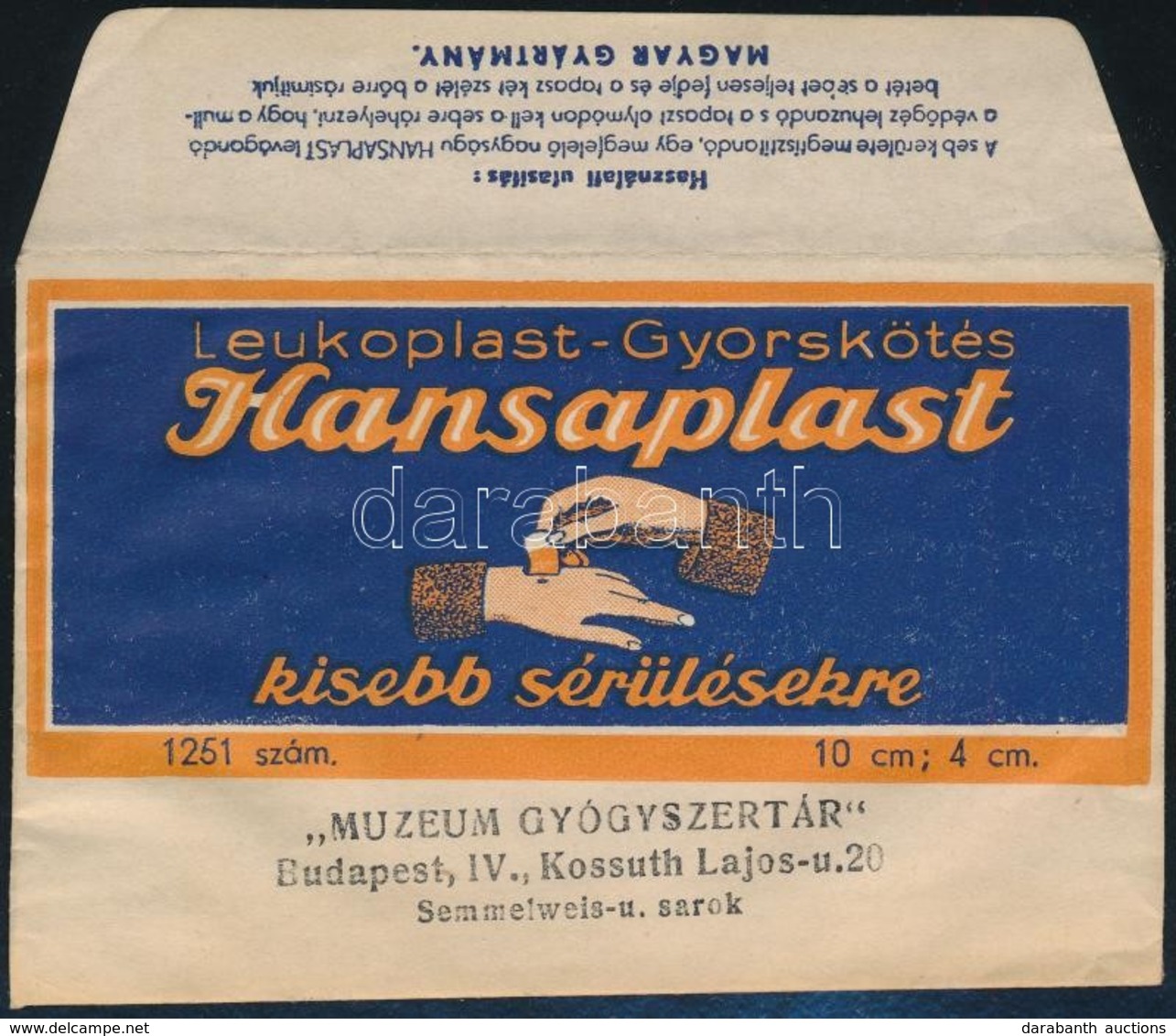 Hansaplast Papírtasak, Múzeum Gyógyszertár, Jó állapotban - Werbung