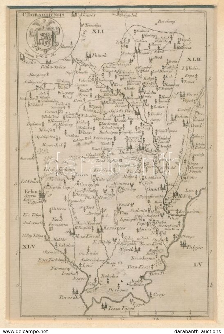 1804 Borsod Vármegye Térképe. C(omitatus) Borsodiensis. XLIV. In: [Korabinszky János Mátyás]: Korabinsky, Johann Matthia - Altri & Non Classificati