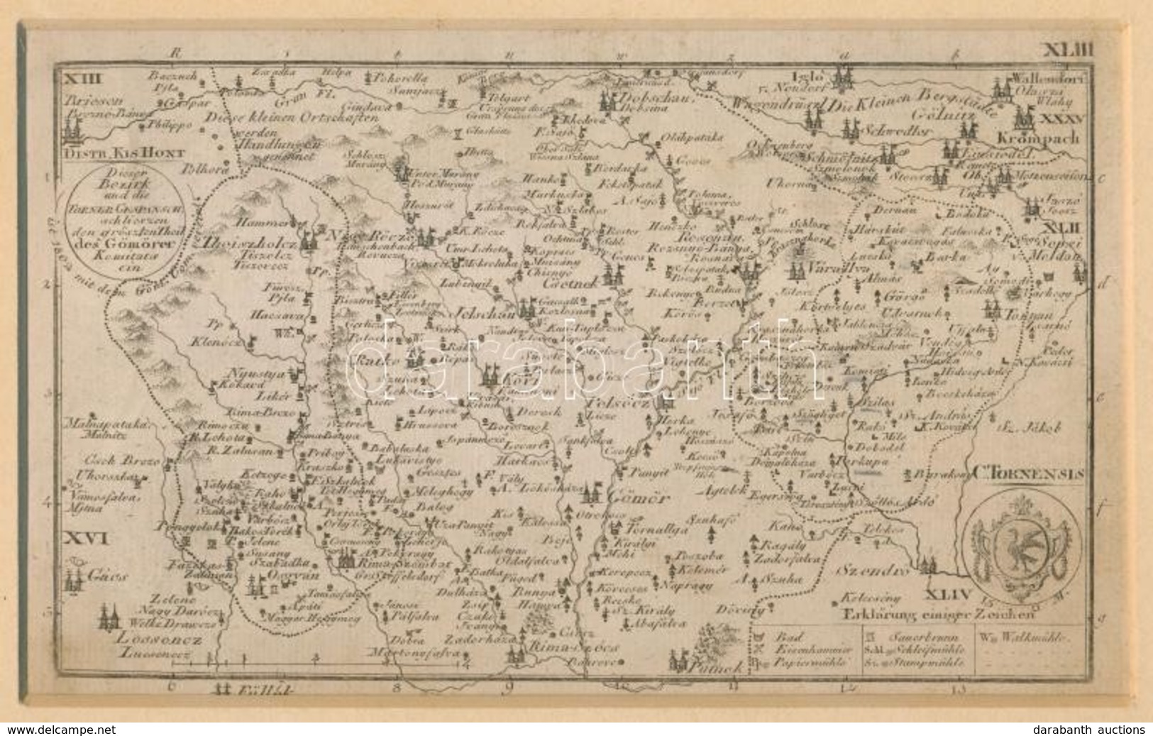 1804 Torna Vármegye Térképe. C(omitatus) Tornensis. XLIII. In: [Korabinszky János Mátyás]: Korabinsky, Johann Matthias:  - Andere & Zonder Classificatie