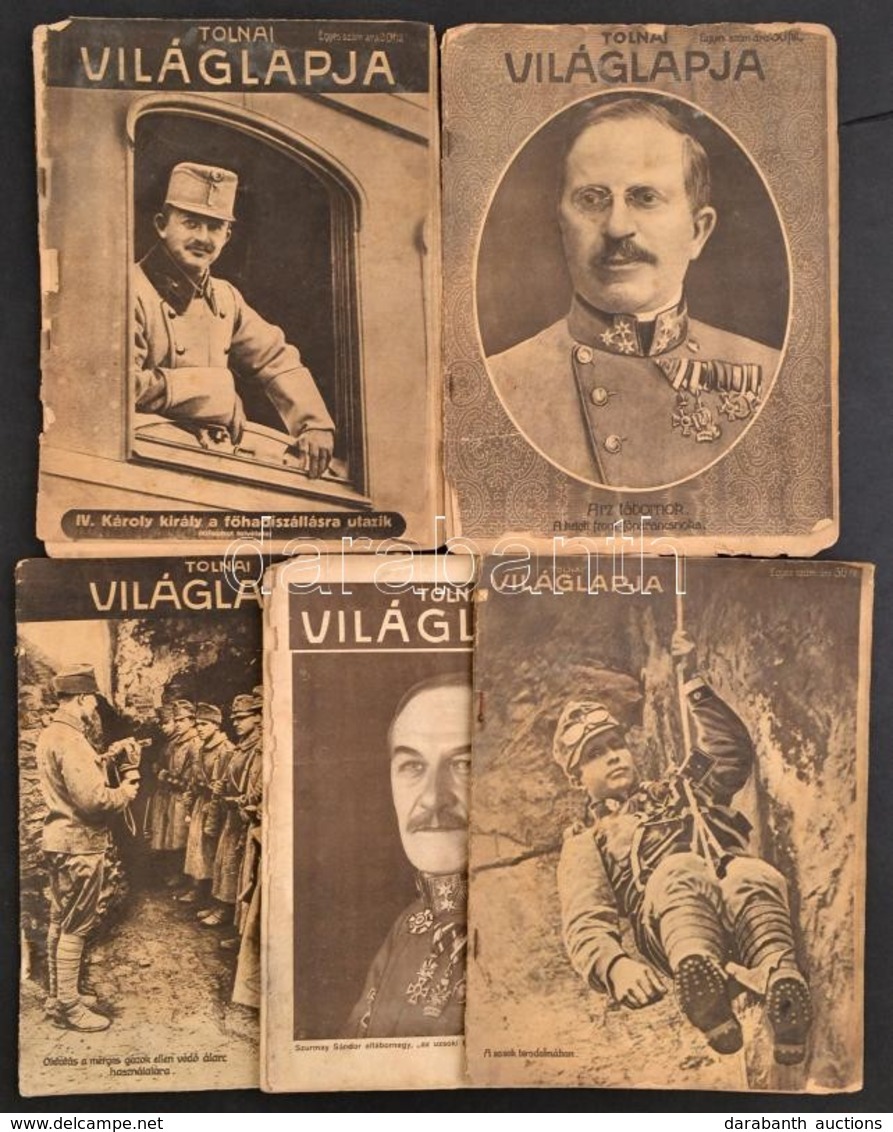 1916-1917 Tolnai Világlap Háborús Számai, 5 Db, Foltosak, Szakadozott Borítókkal. - Unclassified