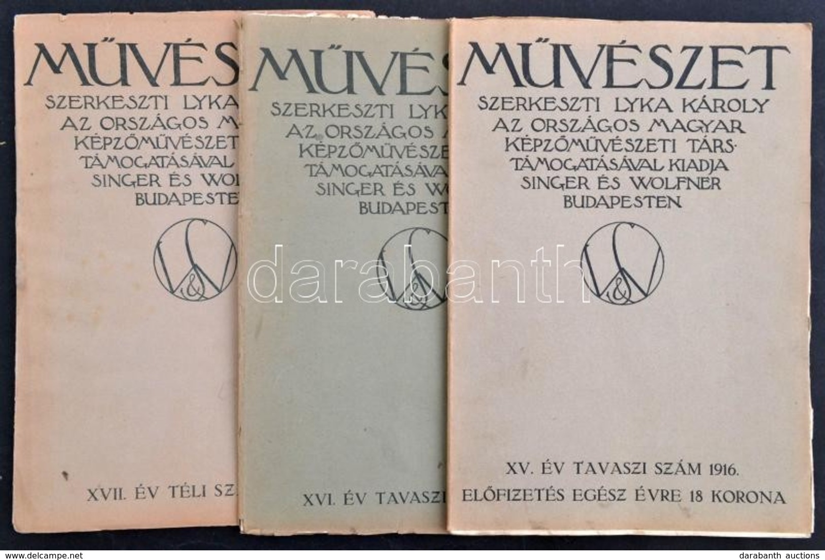 1916-1918 A Művészet Folyóirat 3 Lapszáma (15. évf. Tavaszi, 16. évf. Tavaszi, 17. évf. Téli), Számos érdekes írással - Non Classificati