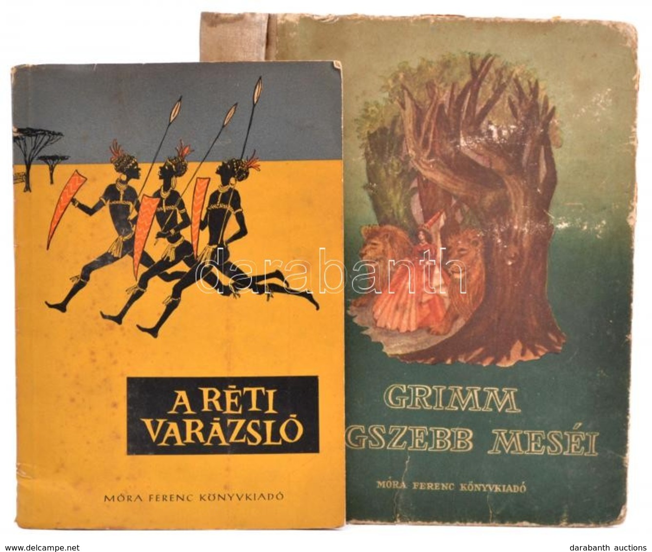 2 Db Mesekönyv: Grimm Legszebb Meséi (Bp., 1960, Móra); A Réti Varázsló (Bp., 1957, Móra). Papír- Ill. Kartonált Papírkö - Non Classificati