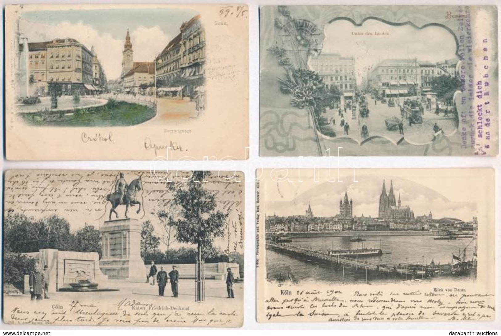 ** * 44 Db RÉGI Külföldi Városképes Lap: Osztrák, Svájci és Német / 44 Pre-1945 European Town-view Postcards: Austrian,  - Ohne Zuordnung