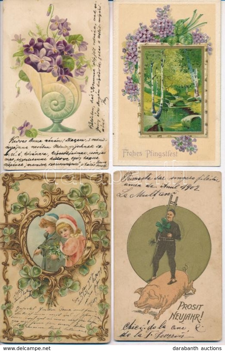 ** * 39 Db RÉGI üdvözlő Motívumlap: Sok Dombornyomott és Litho / 39 Pre-1945 Greeting Art Motive Postcards: Many Embosse - Ohne Zuordnung