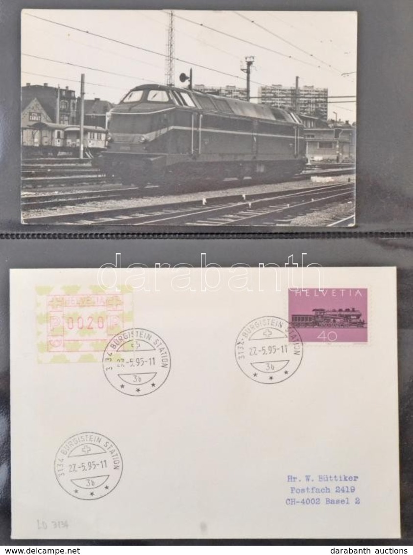 ** * Kb. 144 Db MODERN Vasúti Levelezőlap Bélyegzésekkel, Vonatok. 3 Albumban / Cca. 144 Modern Railway Postcards With S - Non Classificati