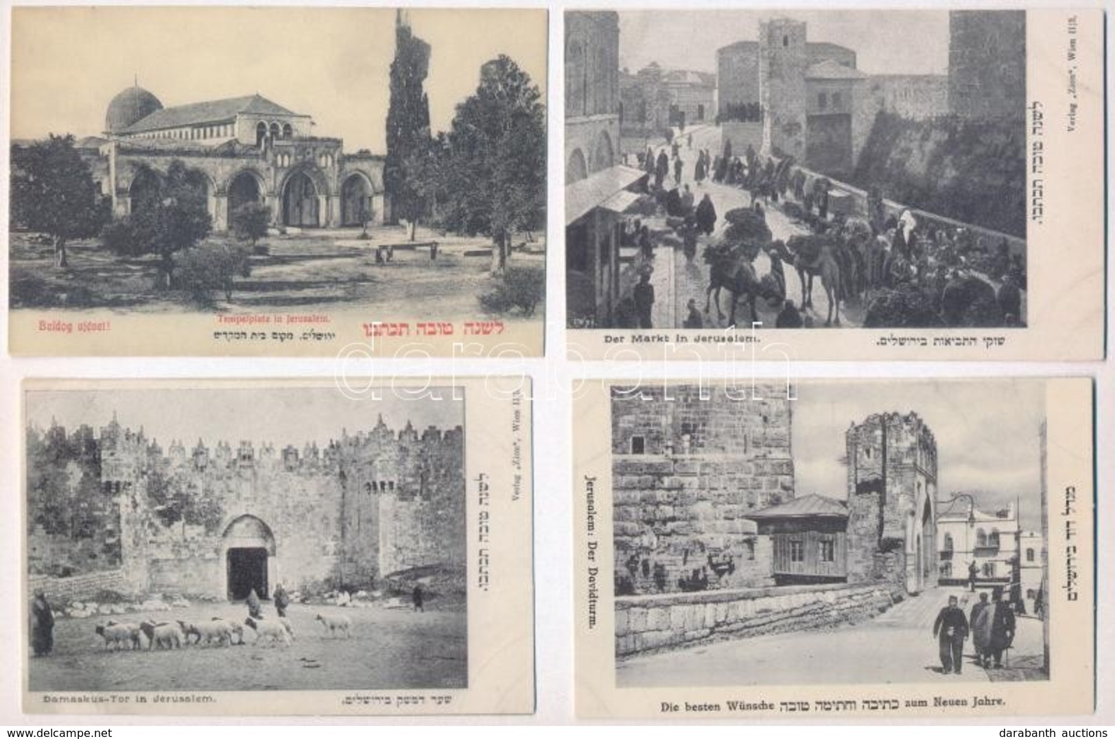 ** 8 Db Modern Judaika Témájú Reprint Képeslap: Jerusalem és Bethlehem / 8 Modern Judaica Reprint Postcards - Non Classificati