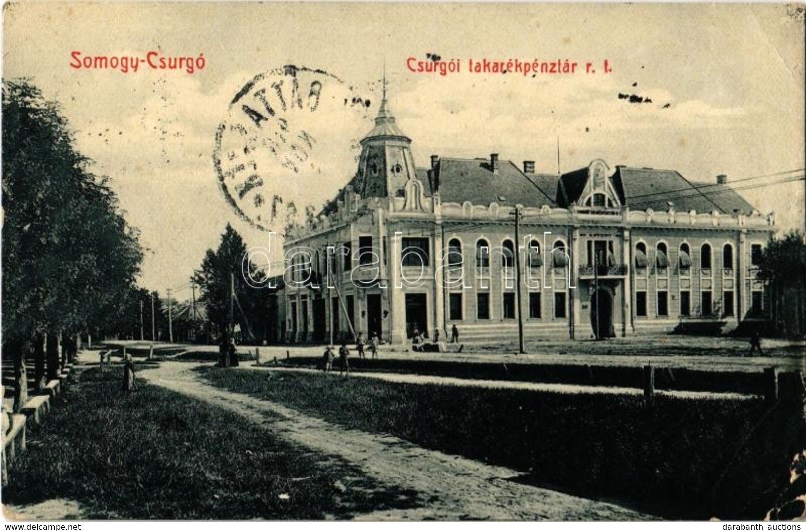 T2/T3 1910 Csurgó, Somogy-Csurgó; Csurgói Takarékpénztár RT. W. L. Bp. 6195. + Báttaszék-Zákány 43. Sz. Vasúti Mozgópost - Ohne Zuordnung