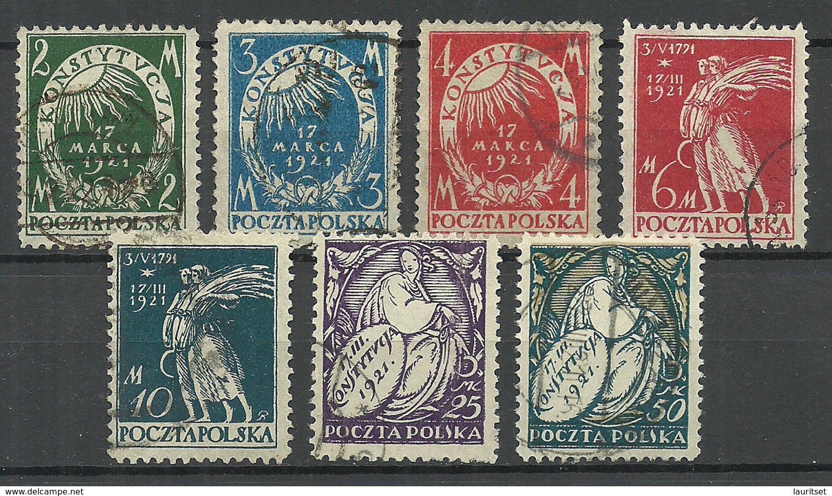 POLEN Poland 1921 Michel 164 - 170 O - Used Stamps