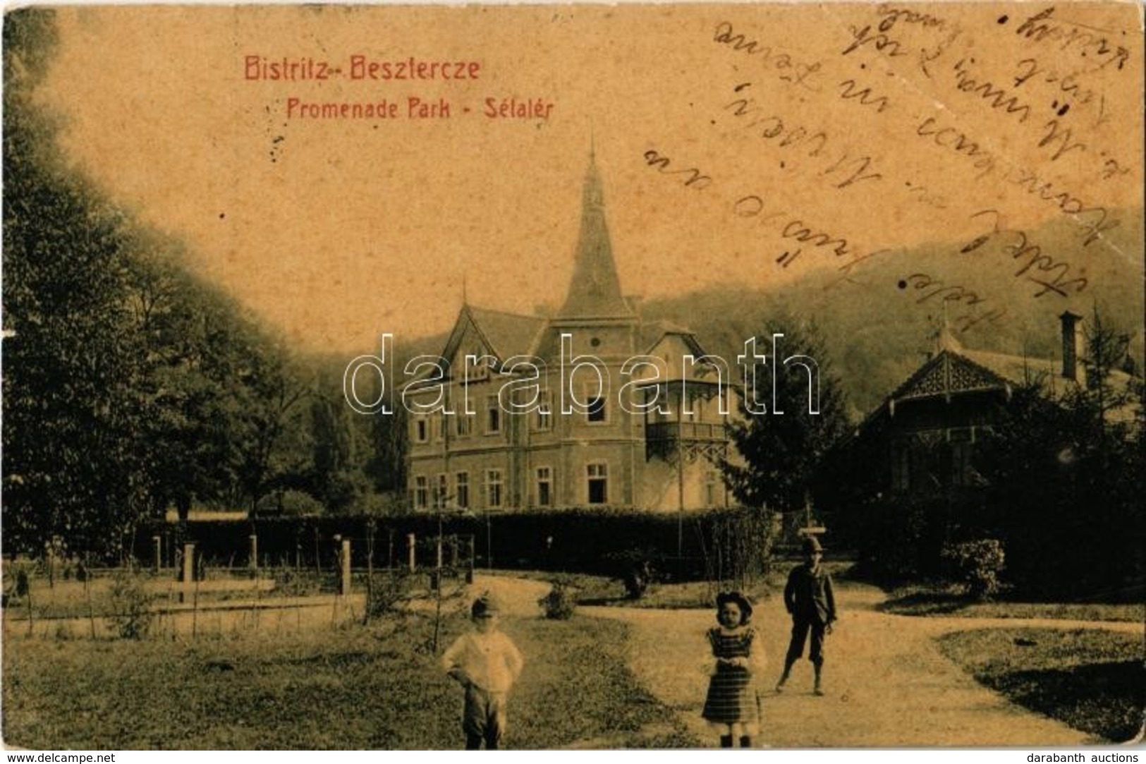 T3 1907 Beszterce, Bistritz, Bistrita; Sétatér. W.L. (?) No. 403. / Promenade Park (EB) - Non Classificati