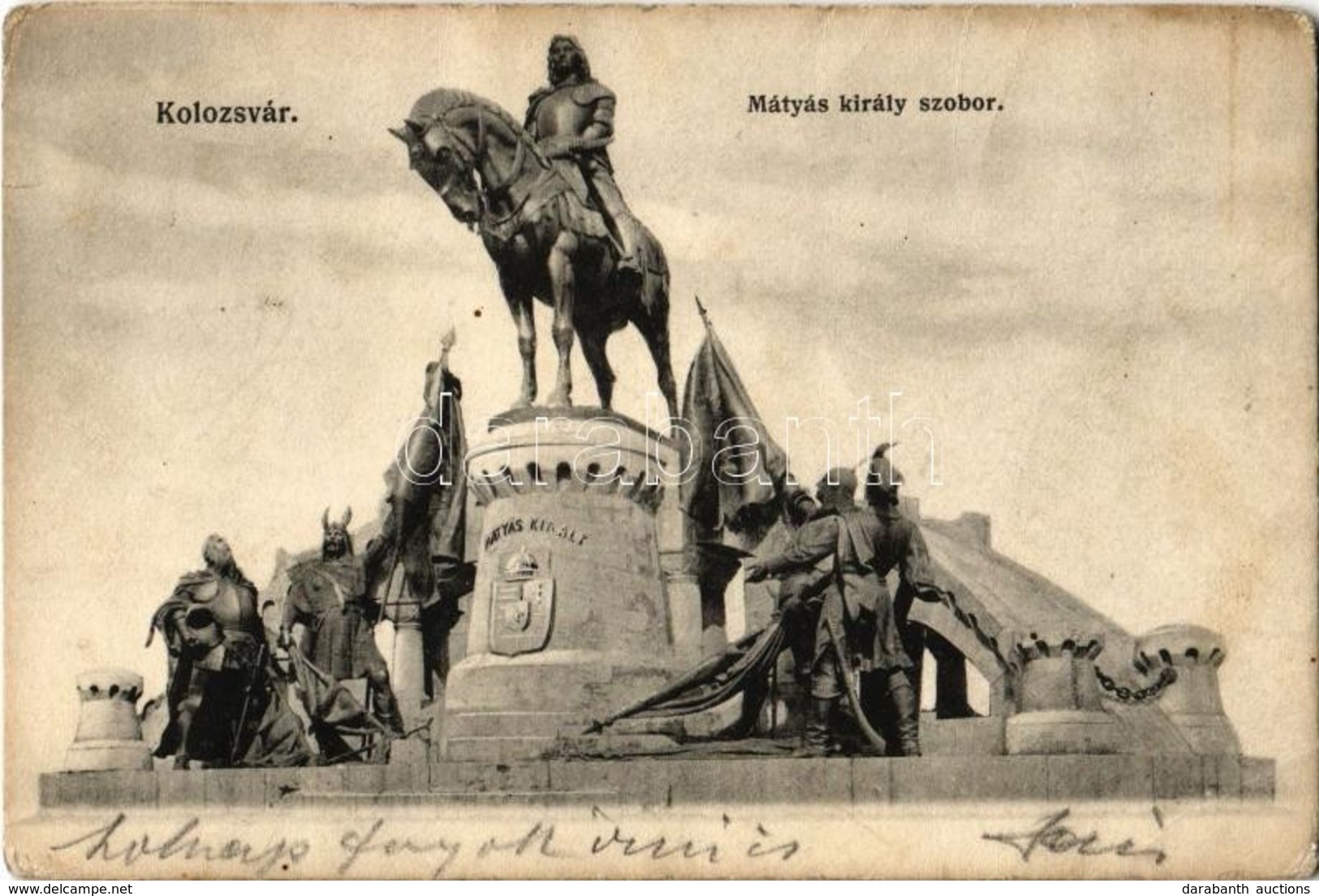 * T3 Kolozsvár, Cluj; Mátyás Király Szobor. Kiadja Schuster Emil / Statuia Lui Mateiul Corvinul / Mathias Rex Statue, Ma - Non Classificati