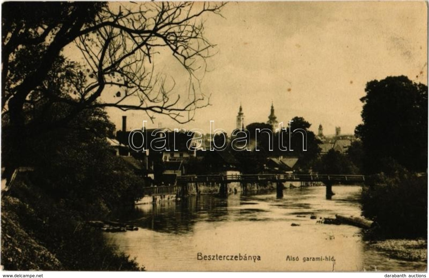 T3 1912  Besztercebánya, Banská Bystrica; Alsó Garami Híd / Hron Bridge (kis Szakadások / Small Tears) - Ohne Zuordnung