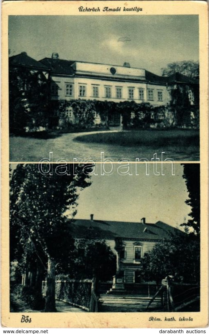 ** T3 Bős, Böős, Bes, Gabcikovo; Gróf Üchtritz Amádé Kastélya, Római Katolikus Iskola / Castle, Catholic School (EB) - Ohne Zuordnung