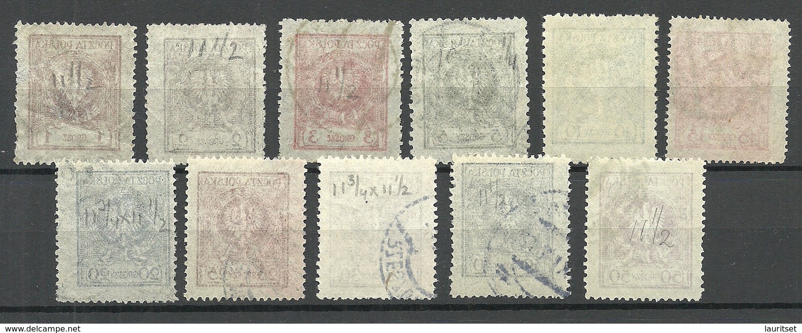 POLEN Poland 1924 Michel 201 - 211 O Various Perforations - Used Stamps