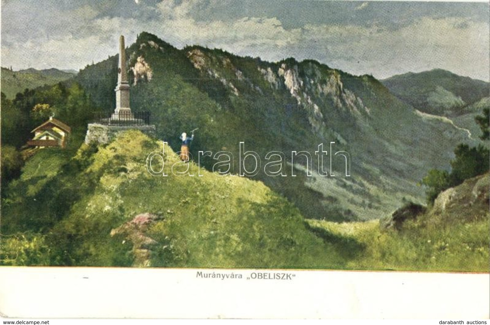 T2/T3 1915 Murány, Murányalja, Muránsky Hrad (Gömör); Obeliszk. Fehér Dezső Kiadása / Obelisk Monument  (EK) - Non Classificati