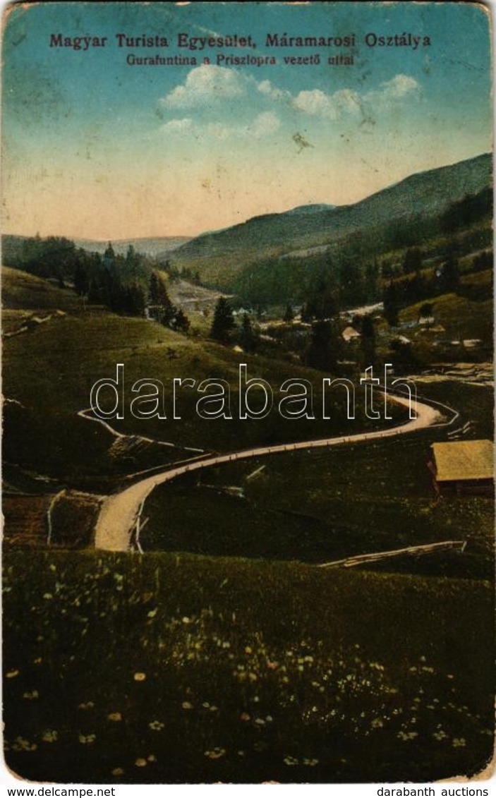 * T3 1916 Priszlop-hegység, Prislop (Máramaros, Maramures);  Gurafuntina A Priszlopra Vezető úttal. Magyar Turista Egyes - Non Classificati