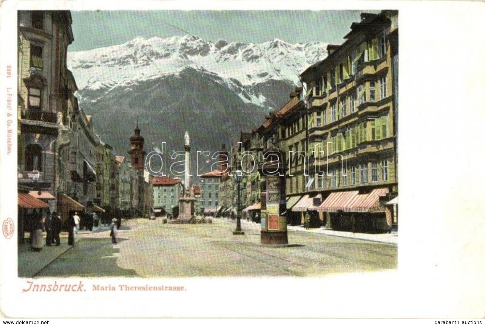 T2/T3 Innsbruck, Maria Theresienstrasse. L. Fränzl & Co. 2291. / Street View, Shops, Statue (EK) - Non Classificati