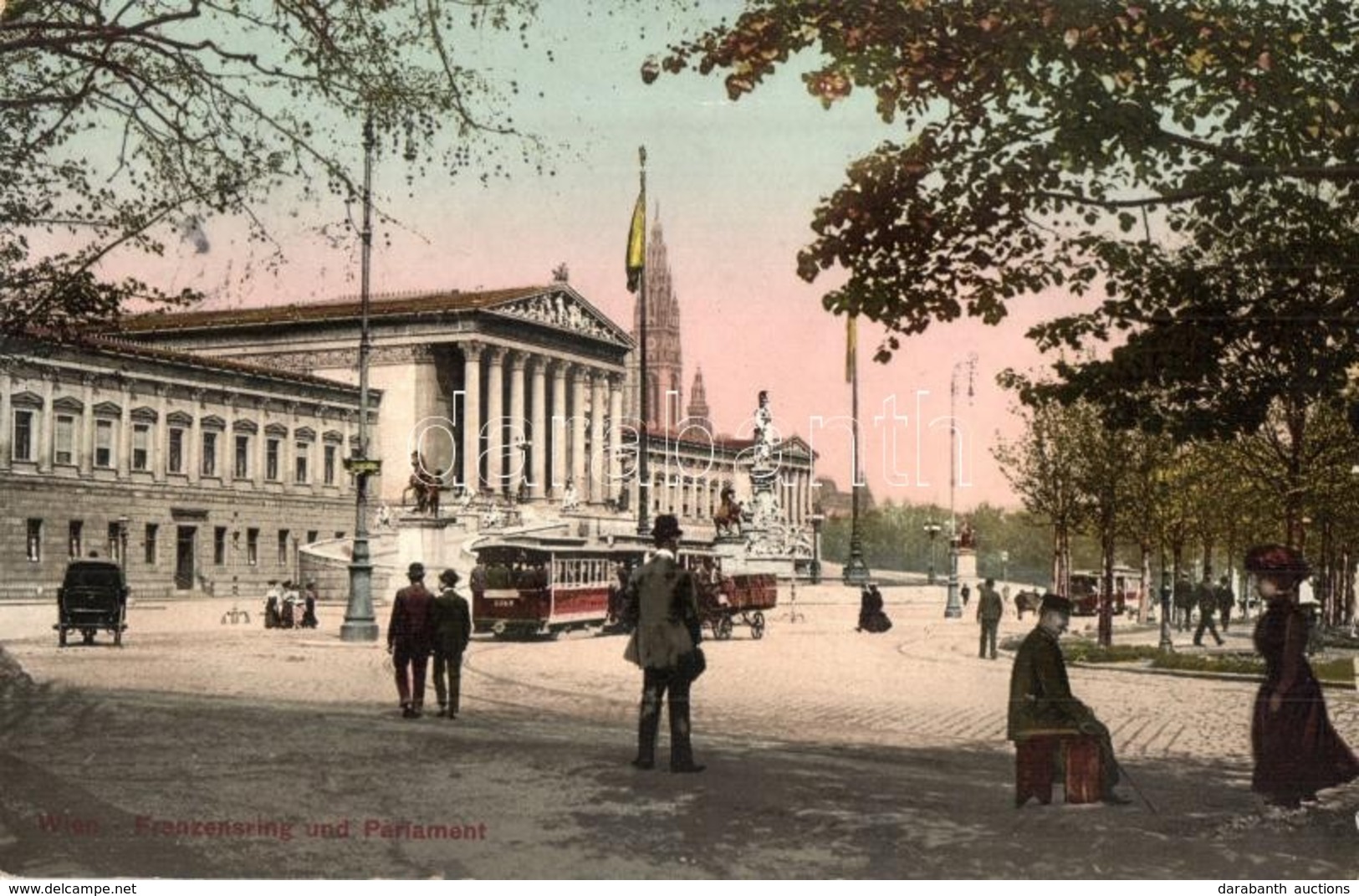 T2/T3 Vienna, Wien I. Franzensring Und Parliament / Street View, Austrian Parliament, Trams (EK) - Non Classificati