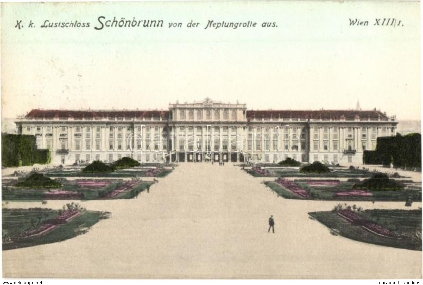 T2 Vienna, Wien XIII. K. K. Lustschloss Schönbrunn Von Der Neptungrotie Aus. P. Ledermann 1910. / Castle Park - Non Classificati