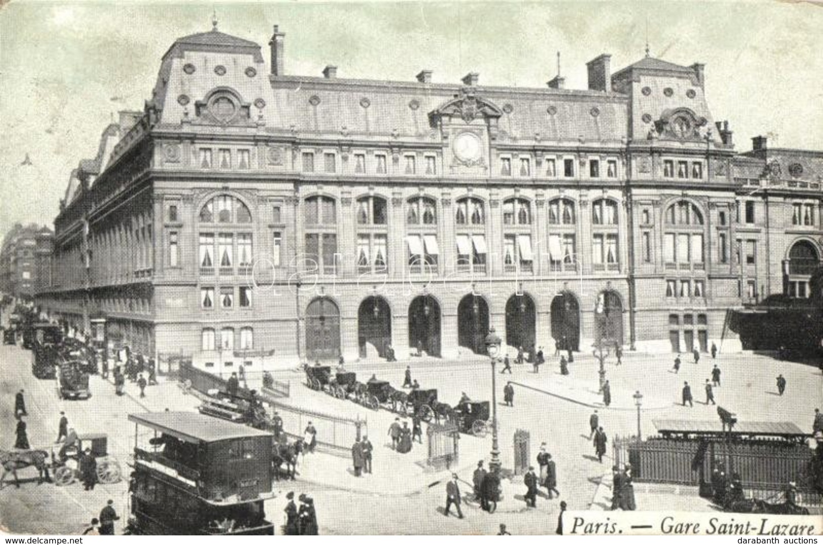 * T2/T3 Paris, Gare Saint-Lazare / Railway Station, Autobus, Automobile, Crowd (EK) - Non Classificati