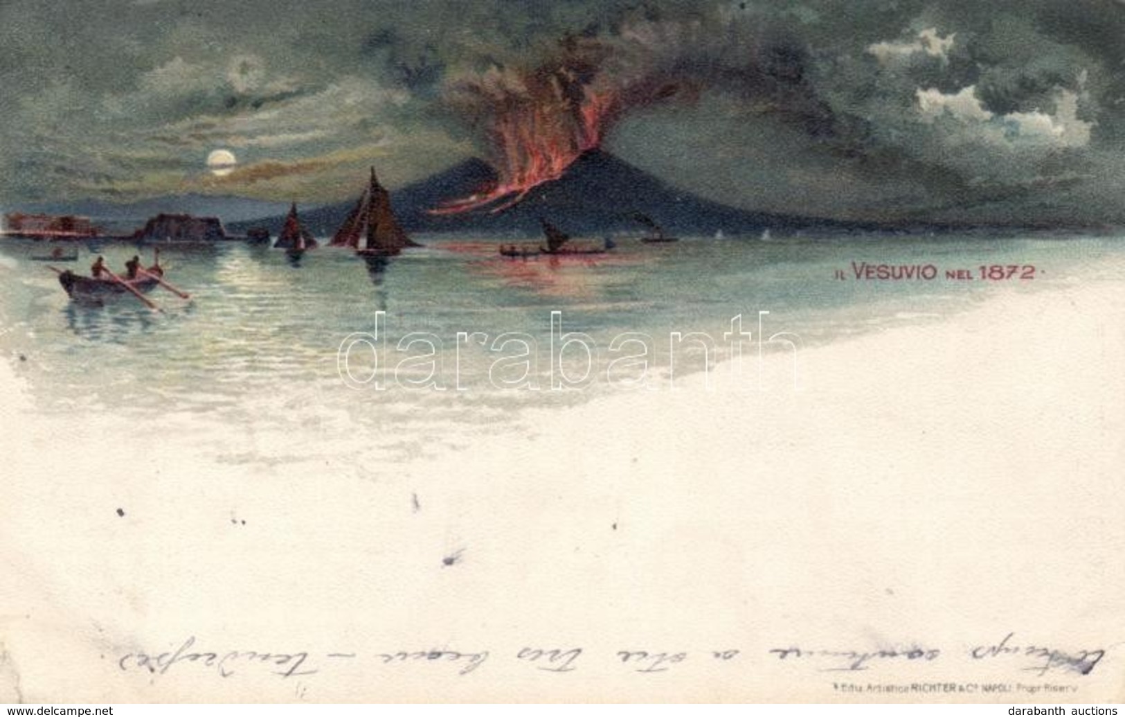 T2/T3 Naples, Napoli; Mount Vesuvius Eruption, Boats (EK) - Unclassified