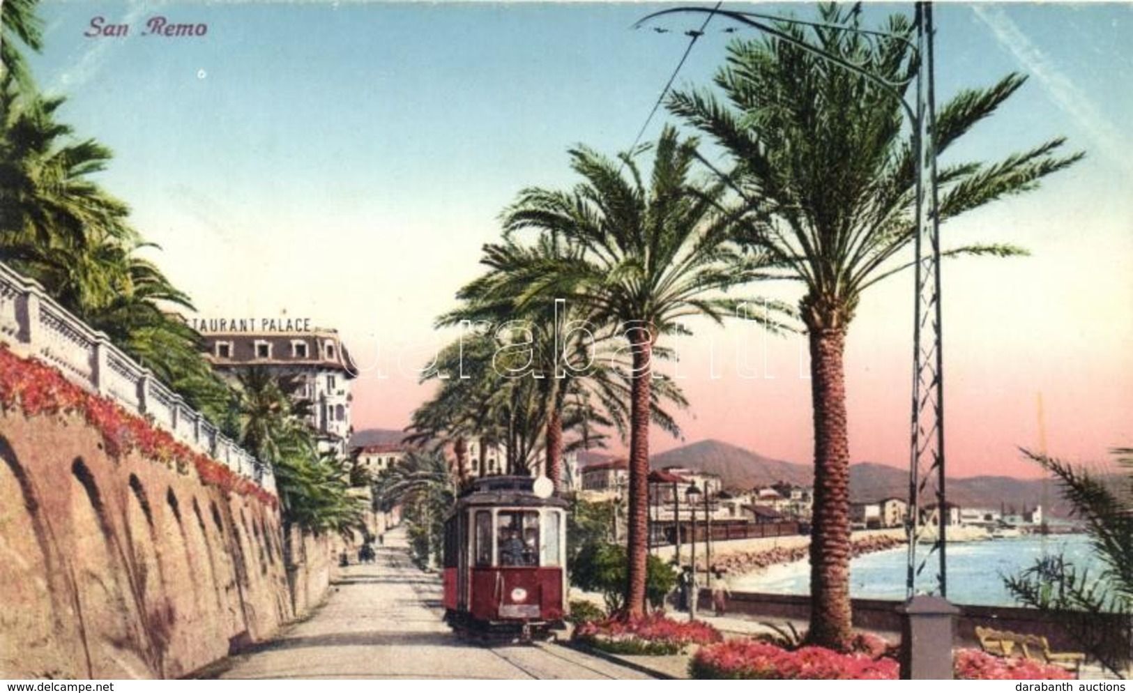 ** T1 Sanremo, Restaurant Palace, Tram, Palm Trees, - Non Classificati