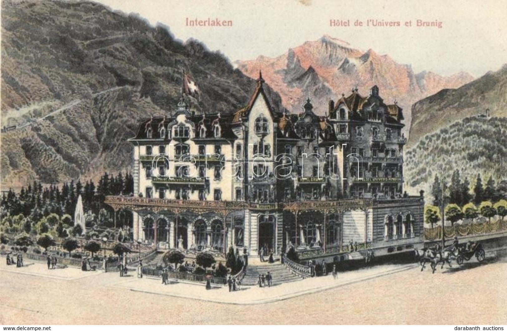 ** T2/T3 Interlaken, Hotel De L'Univers Et Brunig  (small Tear) - Zonder Classificatie