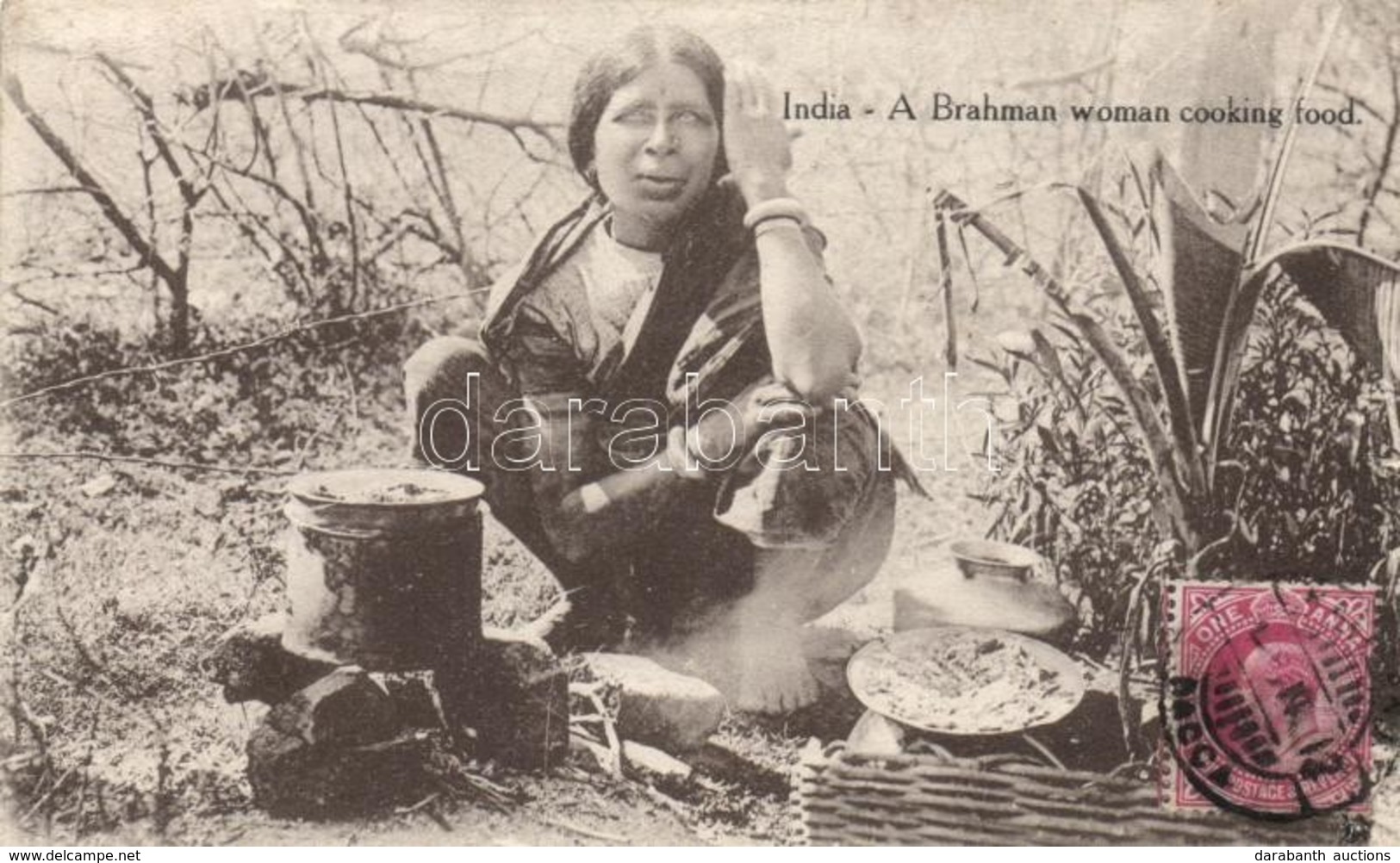 T3 India, Brahman Woman Cooking Food. TCV Card (small Tears) - Ohne Zuordnung