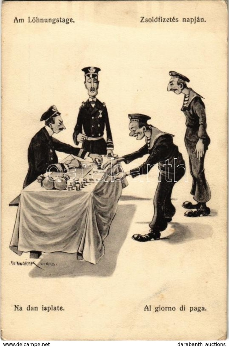 ** T2/T3 Am Löhnungstage / Zsoldfizetés Napján / Austro-Hungarian Navy K.u.K. Kriegsmarine Humorous Mariner Art Postcard - Non Classificati