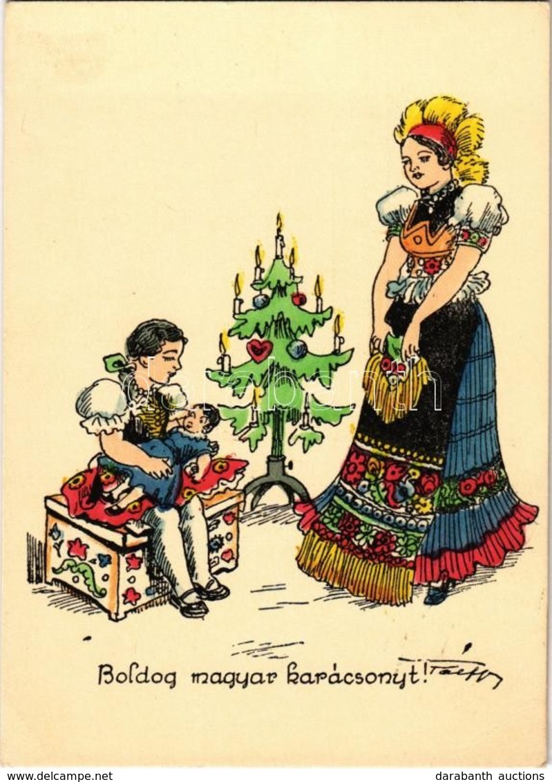 ** T1/T2 Boldog Magyar Karácsonyt! / Hungarian Irredenta Christmas Greeting Art Postcard S: Pálffy - Non Classificati