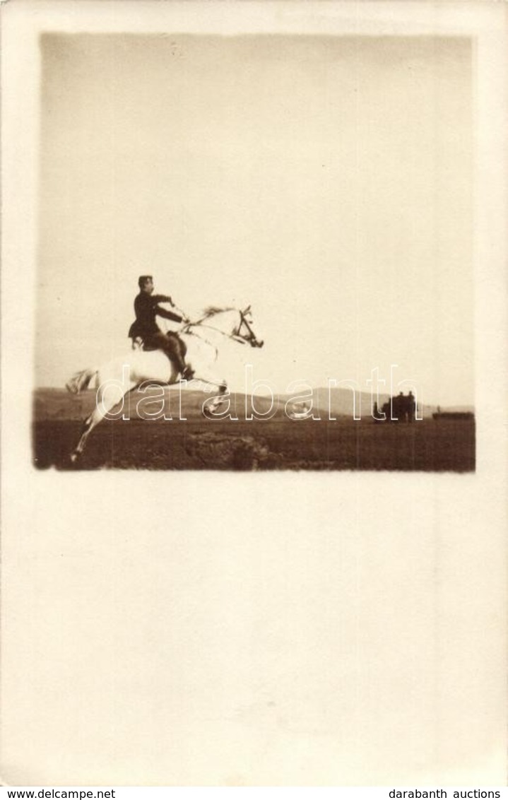 ** T2 Osztrák-magyar Katona Lovaglás Közben / Austro-Hungarian K.u.K. Military, Soldier Riding Horseback. Photo - Non Classificati