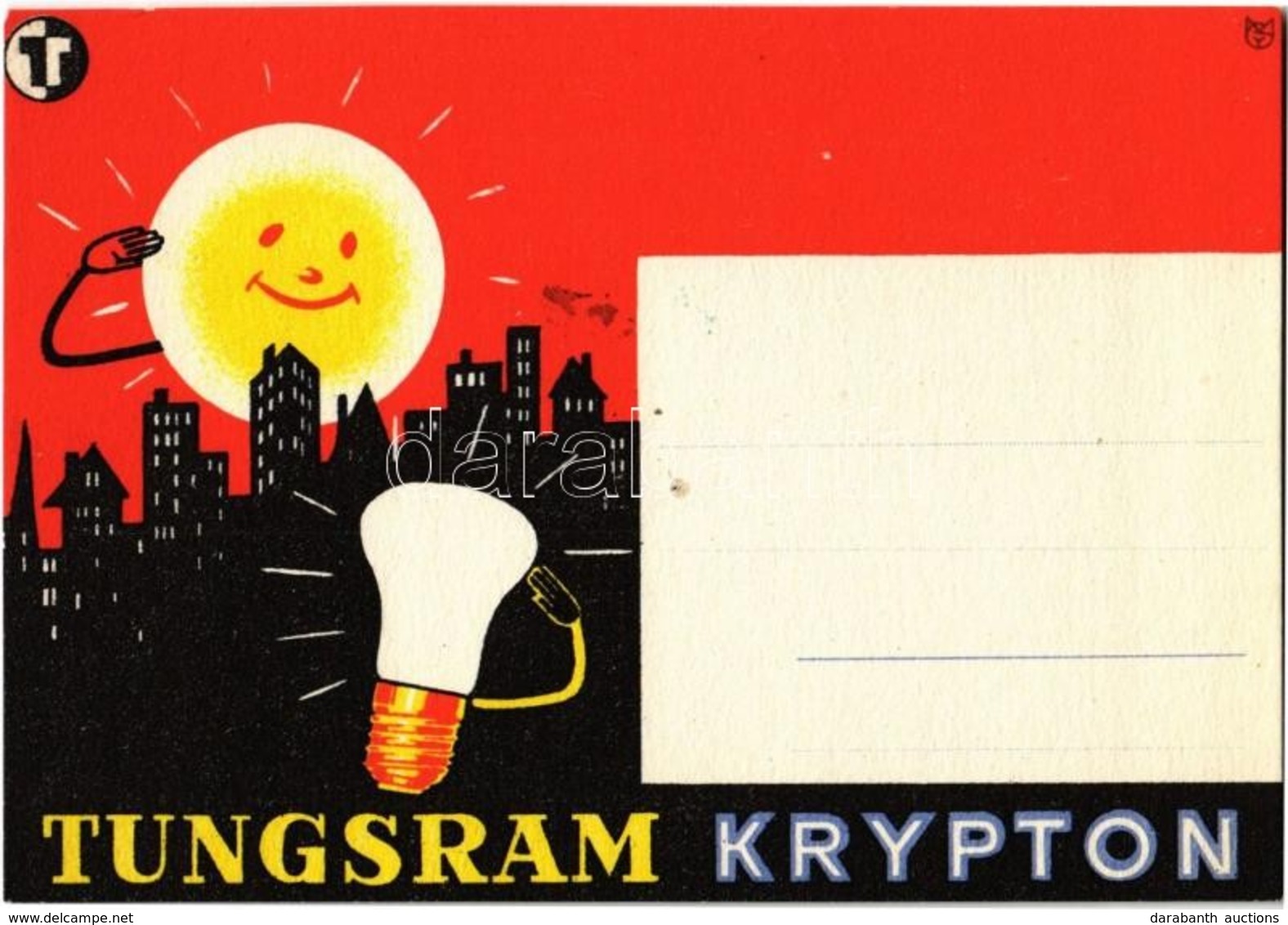** T1 Tungsram Krypton Izzó Reklámlapja / Hungarian Light Bulb Advertisement Postcard S: Macskássy - Non Classificati