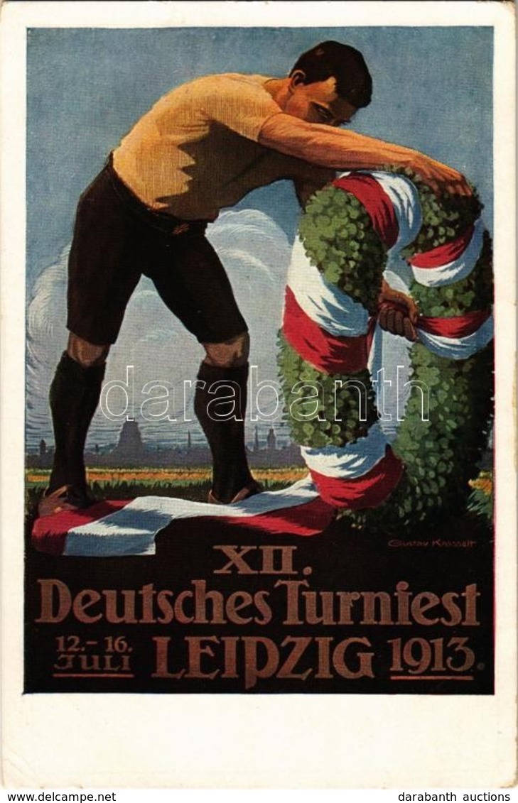** T2/T3 1913 XII. Deutsches Turnfest In Leipzig / 12th German Gymnastics Festival. Nr. 2. Der Festkranz S: Gustav Krass - Non Classificati