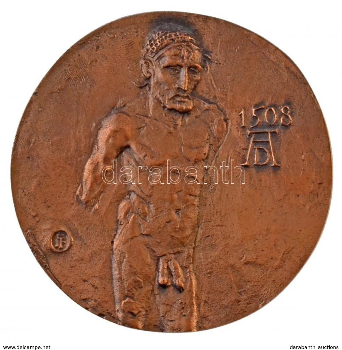 Farkas Ferenc (1958- ) DN 'AD (Ajtósi Dürer) 1508' Egyoldalas, öntött Br Plakett (89mm) T:1- - Ohne Zuordnung