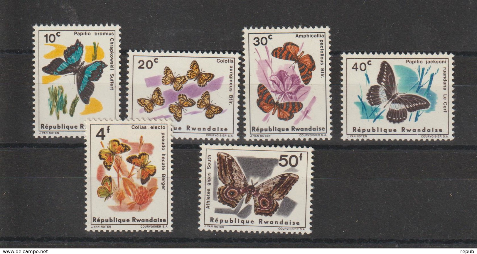 Rwanda 1965 Papillons Série 112-17 6 Val ** MNH - Schmetterlinge