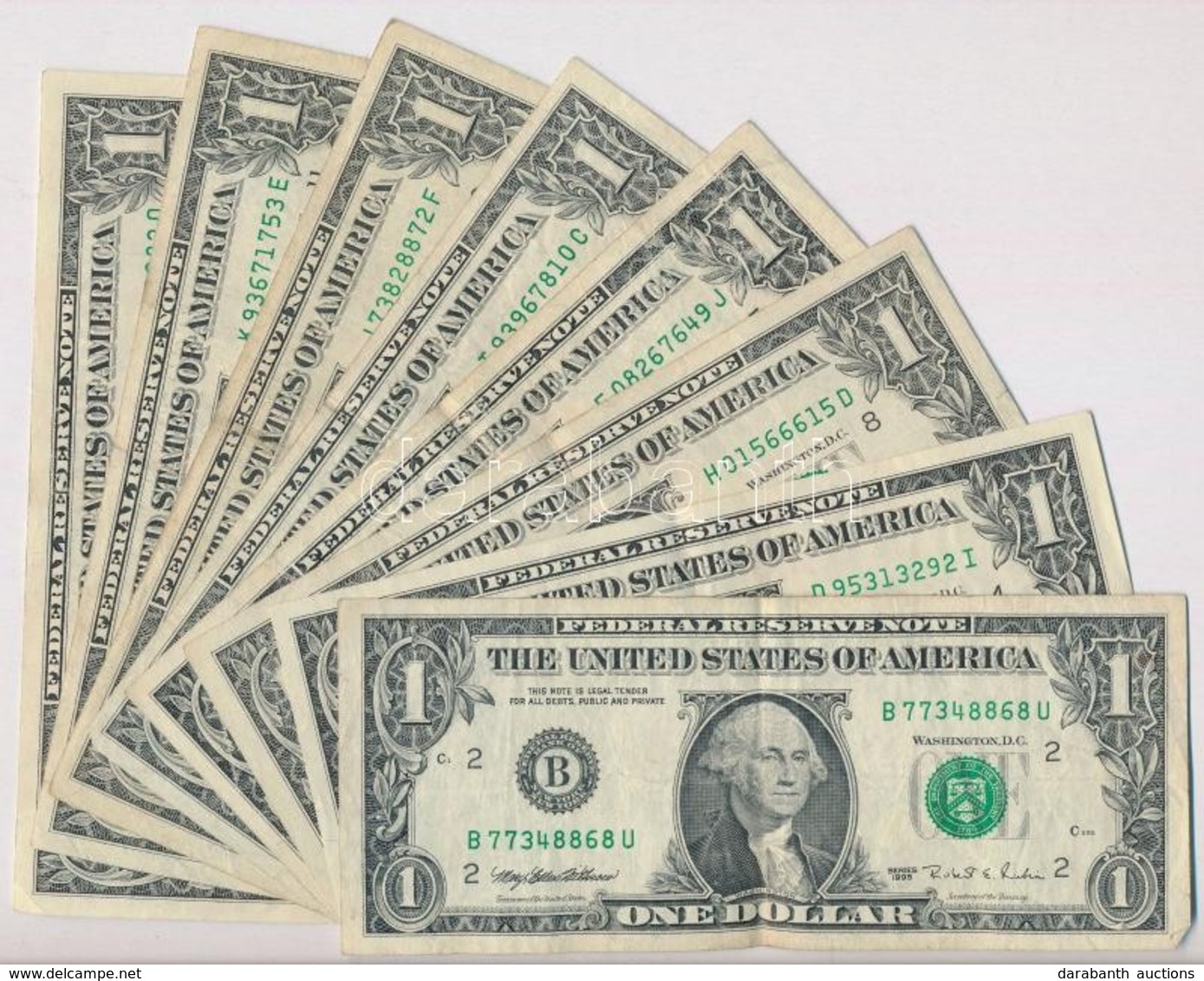 Amerikai Egyesült Államok 1995-1999. (1995) 1$ 'Federal Reserve Note' 'Mary Ellen Withrow - Robert E. Rubin' (8x) Mind K - Non Classificati