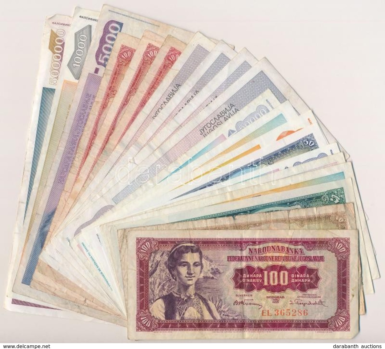 Jugoszlávia 1955-1993. 20 Db-os Vegyes Bankjegy Tétel T:II-III- Yugoslavia 1955-1993. 20pcs Of Various Banknotes C:XF-VG - Non Classificati