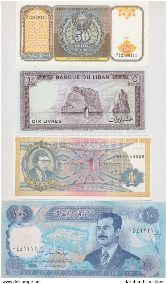 Vegyes: Szovjetunió/Oroszország 1989-1994. 1B 'Mavrodi Bankjegy' + Libanon 5L + Irak 1994 (AH1414) 100D + Üzbegisztán 50 - Non Classificati