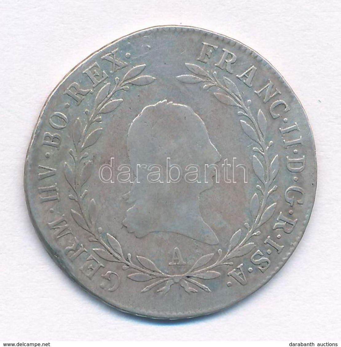 Ausztria 1804A 20kr Ag 'II. Ferenc' (6,39g) T:3 Patina
Austria 1804A 20 Kreuzer Ag 'Franz II' (6,39g) C:F Patina
Krause  - Non Classificati