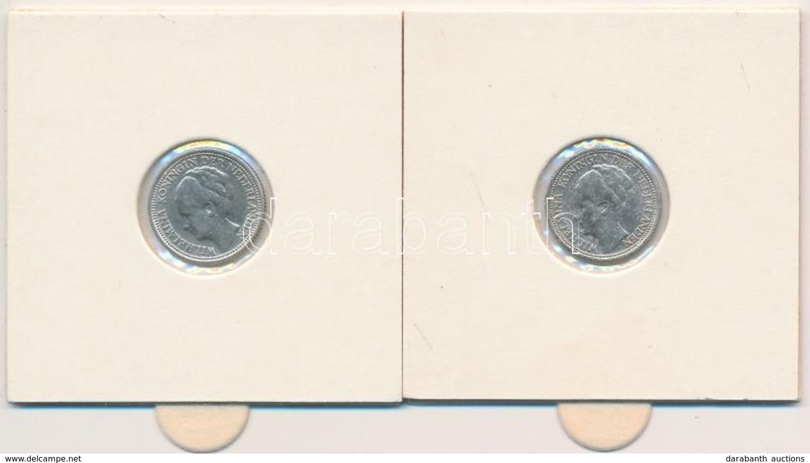 Hollandia 1938-1939. 10c Ag (2x) 'I. Vilma' T:2-
Netherlands 1938-1939. 10 Cents (2x) Ag 'Wilhelmina I' C:VF Krause KM#1 - Non Classificati