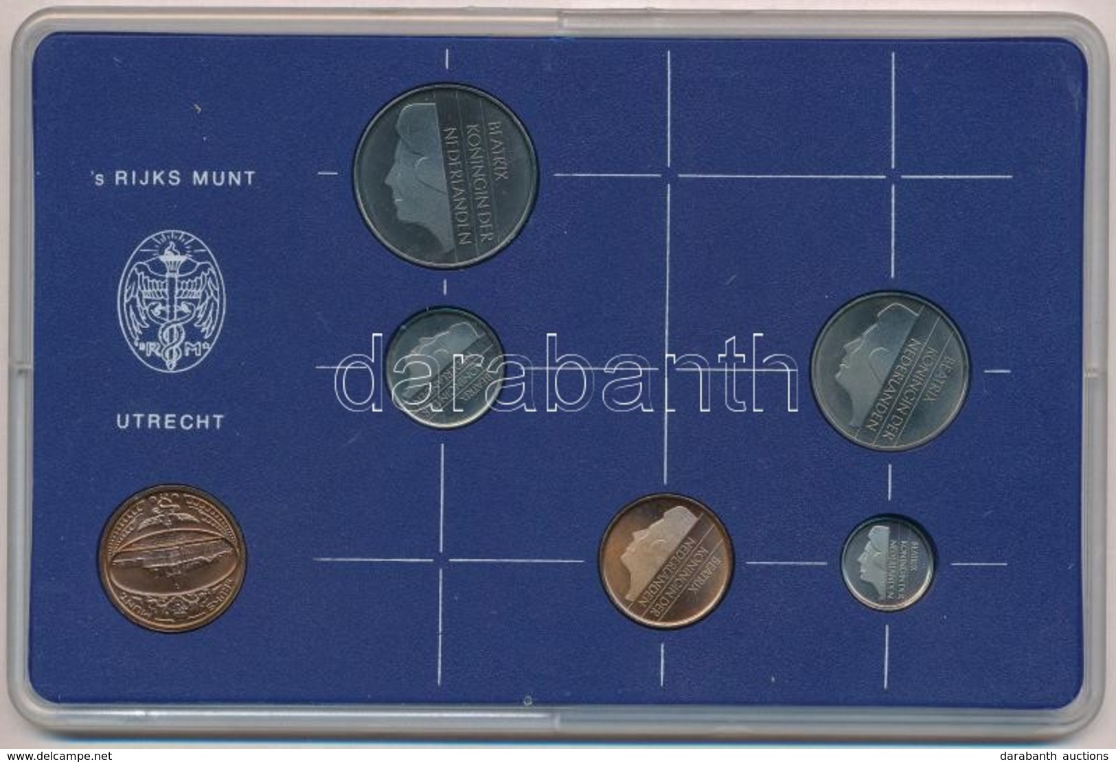 Hollandia 1982. 5c - 2 1/2G (5xklf) + 1982. 's Rijks Munt 1982 (Királyi Verde)' Br Zseton, Műanyag Tokban T:1 Netherland - Non Classificati